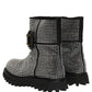 Black Crystal Embellished Short Boots Shoes