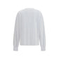 White Cotton Long Sleeve T-Shirt