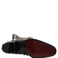 Black Crystal Embellished High Boots Shoes