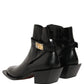Black Leather DG Plaque Ankle Boots Shoes