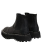 Black Chelsea Boots Leather Slip On Men Shoes