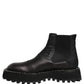 Black Chelsea Boots Leather Slip On Men Shoes