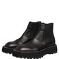 Black Chelsea Boots Leather Slip On Men Shoes