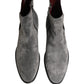 Gray Suede Leather Chelsea Boots Shoes