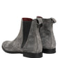 Gray Suede Leather Chelsea Boots Shoes