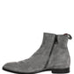 Gray Suede Leather Chelsea Boots Shoes