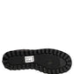 Black Quilted Effect Mid Calf Boots Shoes