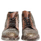 Brown Leather Runway Studs Ankle Boots Shoes