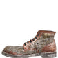 Brown Leather Runway Studs Ankle Boots Shoes