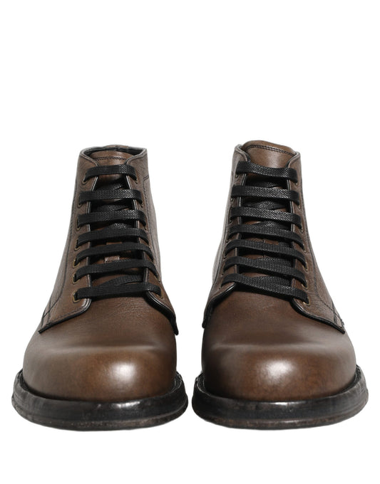 Brown Perugino Leather Men Ankle Boots Shoes