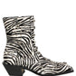 Black White Zebra Embellished Boots Shoes