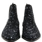 Black Embellished Chelsea Ankle Boots Shoes