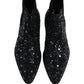 Black Embellished Chelsea Ankle Boots Shoes
