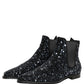 Black Embellished Chelsea Ankle Boots Shoes