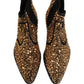Gold Embellished Chelsea Ankle Boots Shoes