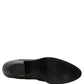 Black Leather Chelsea Mid Calf Boots Shoes