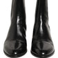 Black Leather Chelsea Mid Calf Boots Shoes