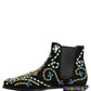 Black Embellished Chelsea Ankle Boots Shoes
