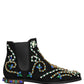 Black Embellished Chelsea Ankle Boots Shoes