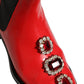 Red Embellished Chelsea Men Ankle Boots Shoes