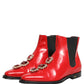 Red Embellished Chelsea Men Ankle Boots Shoes