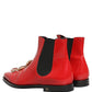 Red Embellished Chelsea Men Ankle Boots Shoes
