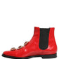 Red Embellished Chelsea Men Ankle Boots Shoes