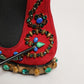 Red Embellished Chelsea Ankle Boots Shoes