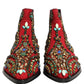 Red Embellished Chelsea Ankle Boots Shoes