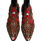 Red Embellished Chelsea Ankle Boots Shoes
