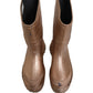 Rose Gold PVC Pull On Rain Boots Men Shoes