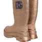 Rose Gold PVC Pull On Rain Boots Men Shoes
