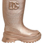 Rose Gold PVC Pull On Rain Boots Men Shoes