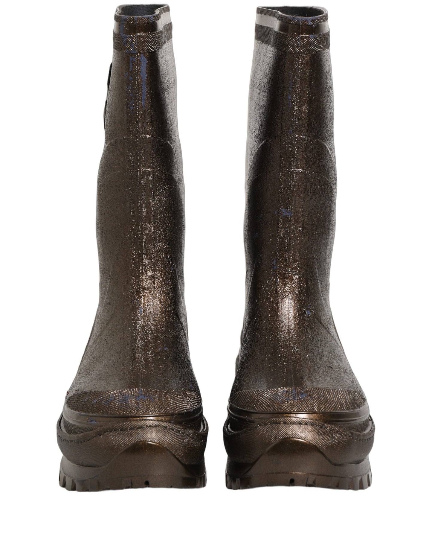 Bronze PVC Pull On Rain Boots Men Shoes
