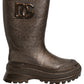 Bronze PVC Pull On Rain Boots Men Shoes