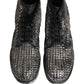 Black Leather Runway Studs Ankle Boots Shoes