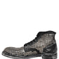 Black Leather Runway Studs Ankle Boots Shoes