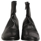 Black Leather Logo Short Ankle Boots Shoes