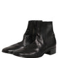 Black Leather Logo Short Ankle Boots Shoes