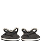Black Embellished Rubber Flip Flops Men Shoes