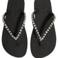 Black Embellished Rubber Flip Flops Men Shoes