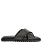 Black Strass Criss Cross Slide Sandals Shoes