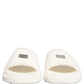 White Faux Fur Flats Men Slides Sandals Shoes
