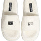 White Faux Fur Flats Men Slides Sandals Shoes