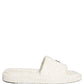 White Faux Fur Flats Men Slides Sandals Shoes