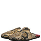 Black Floral Jacquard Flats Sandals Men Shoes
