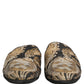 Black Floral Jacquard Flats Sandals Men Shoes
