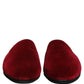 Red Suede Slides Flat Slipper Men Shoes