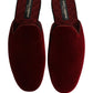 Red Suede Slides Flat Slipper Men Shoes