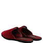 Red Suede Slides Flat Slipper Men Shoes